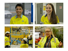 BlueScope employees in PPE protective gear
