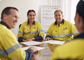 Four BlueScope employees sat in training